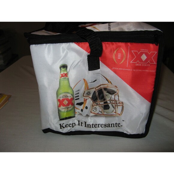 Dos Equis Beer Cerveza College Footbal Playoff Soft Insulated Square Cooler - Picture 4 of 6